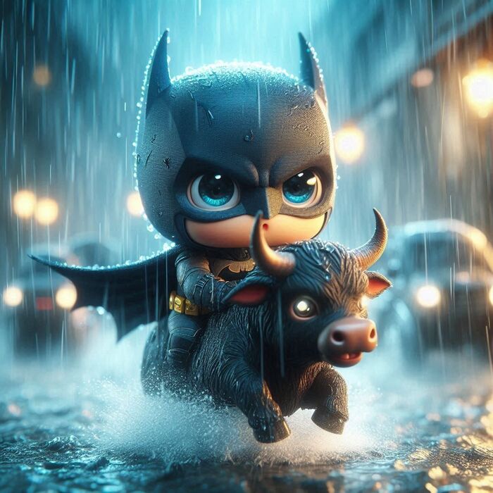 Ảnh Batman chibi phong cách pastel