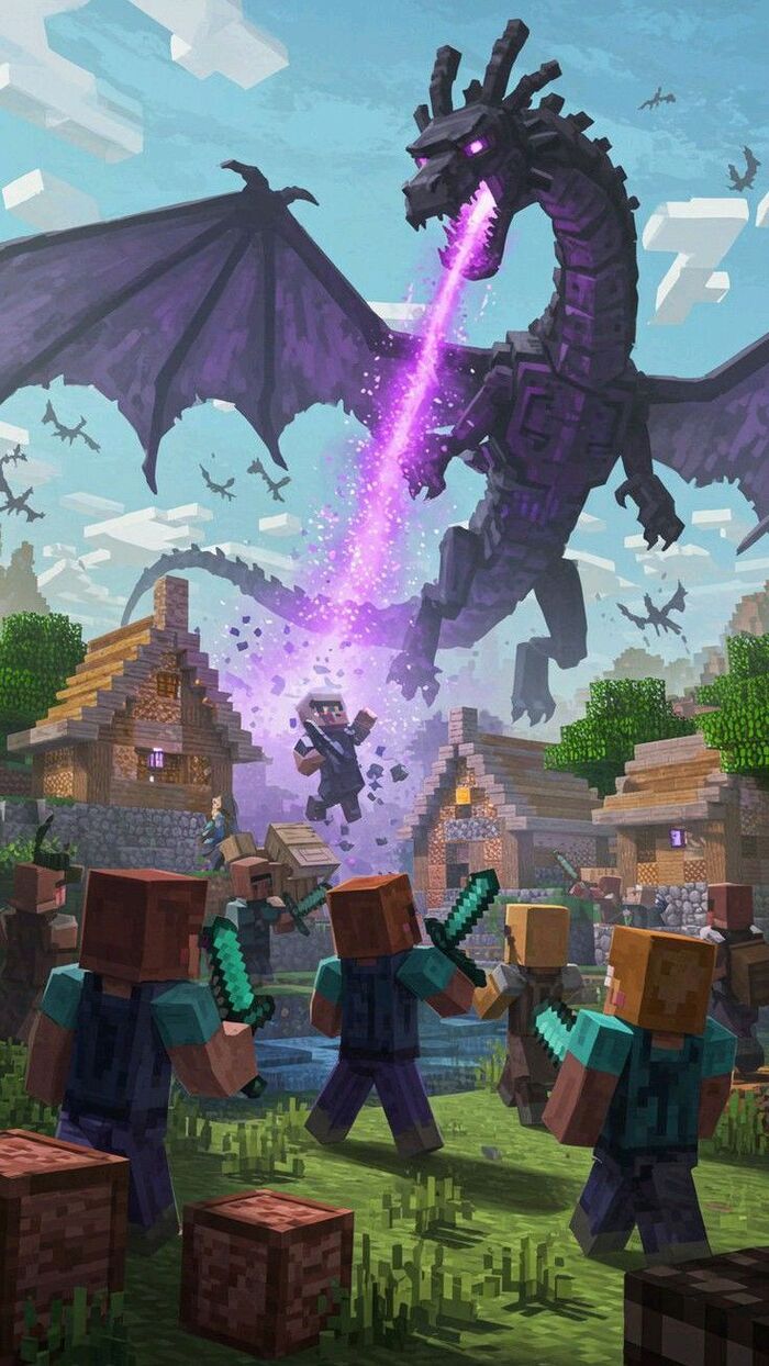 Ảnh Minecraft chibi cầm block