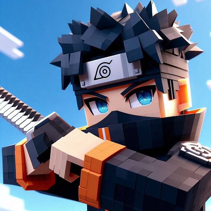 Ảnh Minecraft chibi đang chạy