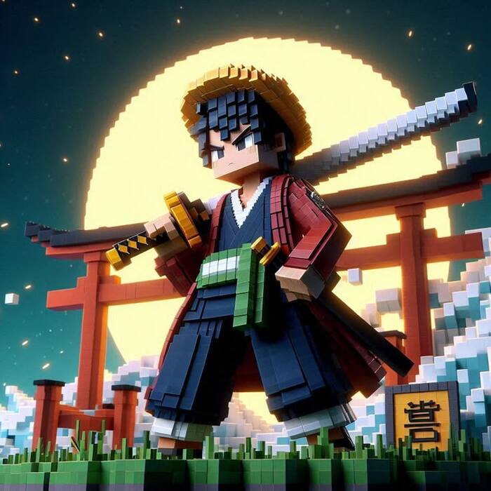 Ảnh Minecraft chibi glowing effect