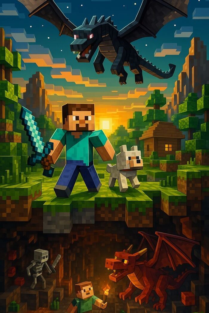 Ảnh Minecraft chibi nhảy múa