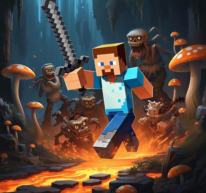 Ảnh Minecraft chibi pixel chibi