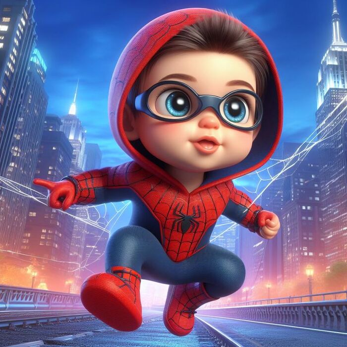 Ảnh Spider-Man chibi bay lượn