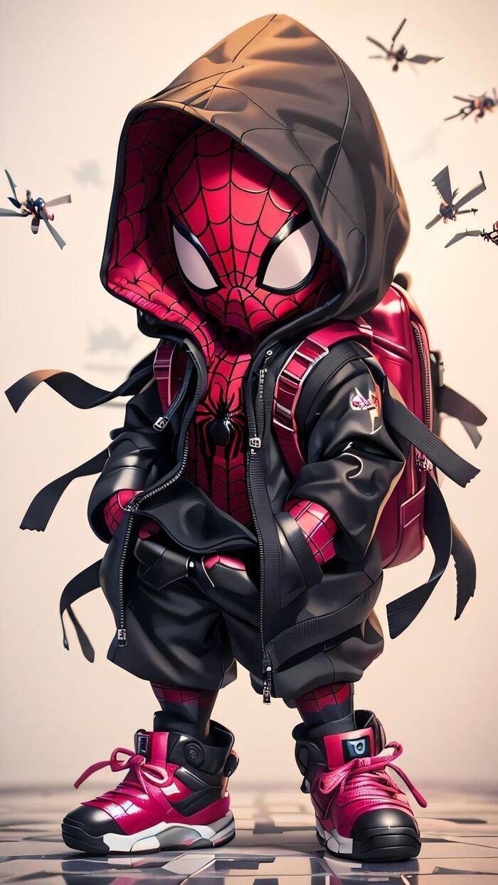 Ảnh Spider-Man chibi đội mũ
