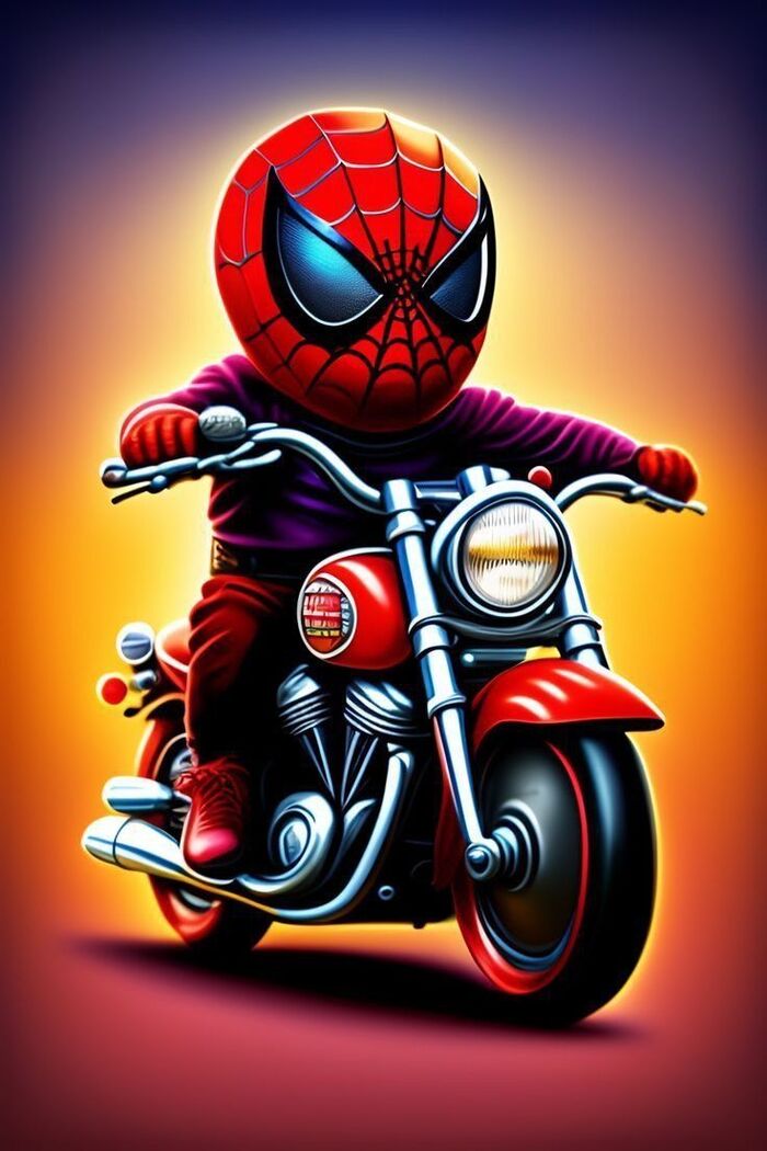 Ảnh Spider-Man chibi glowing effect