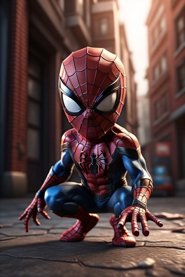 Ảnh Spider-Man chibi pastel dễ thương