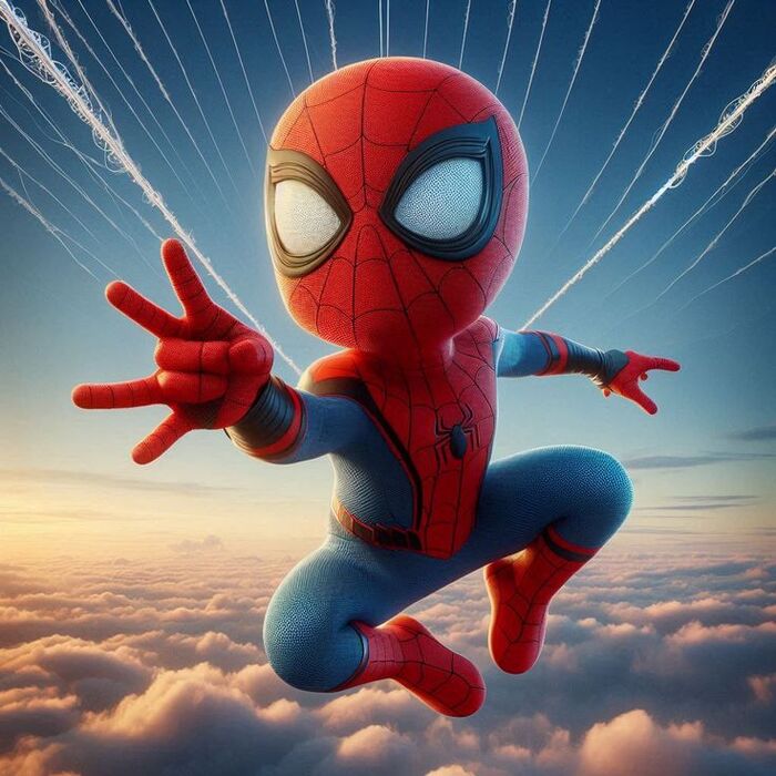 Ảnh Spider-Man chibi pastel tone