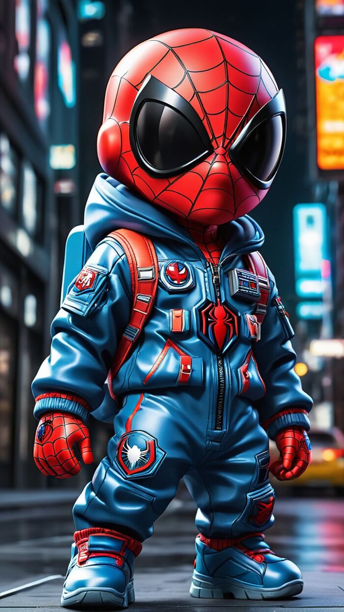 Ảnh Spider-Man chibi vẽ tay