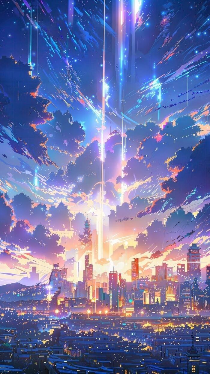 Ảnh anime bầu trời đêm