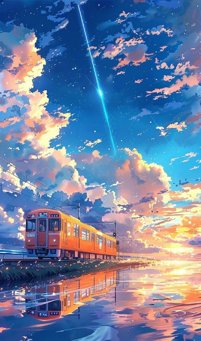 Ảnh anime bầu trời xanh