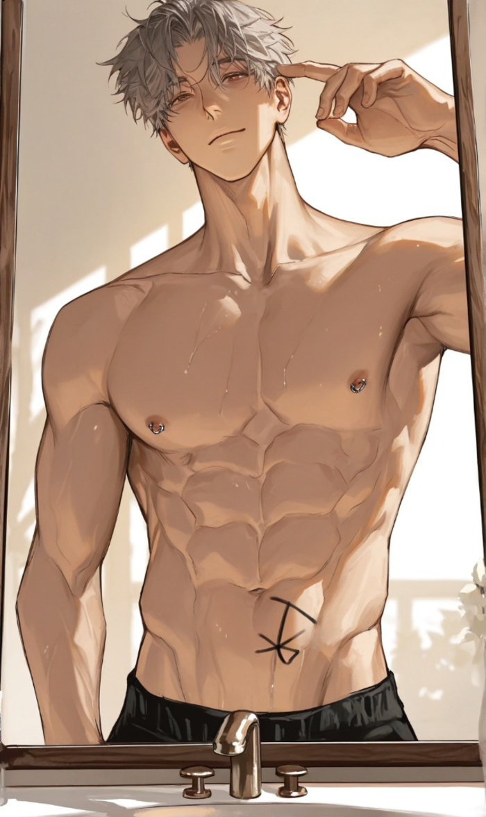 Ảnh anime nam 6 múi bơi lội