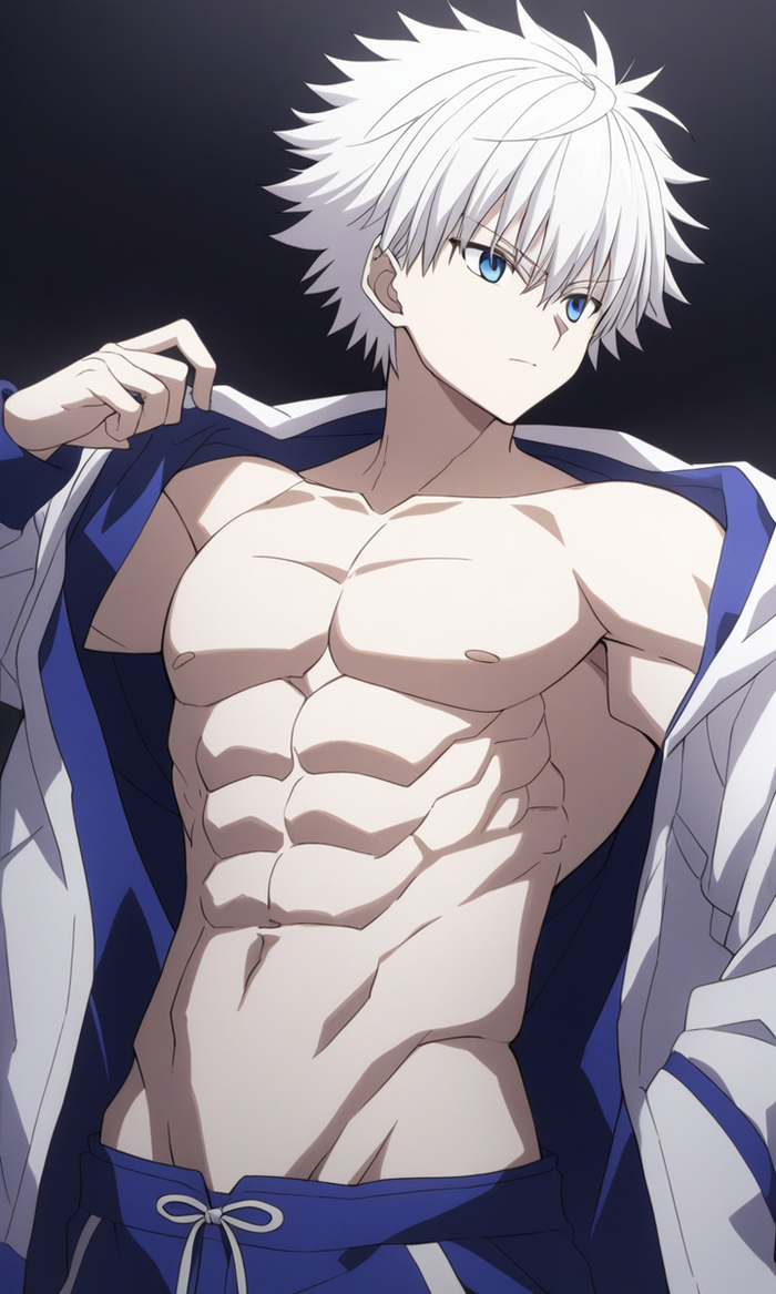 Ảnh anime nam 6 múi tóc trắng