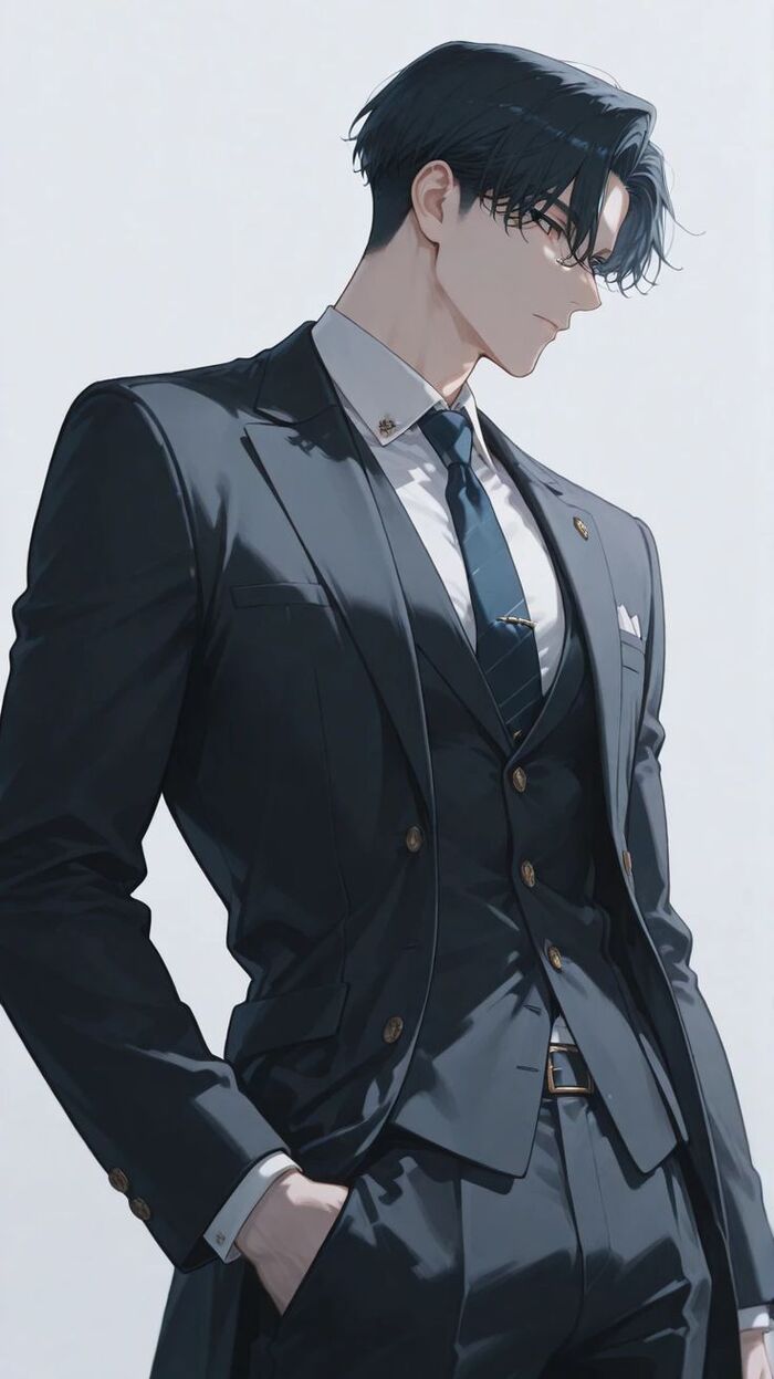 Ảnh anime nam trắng đen 4K