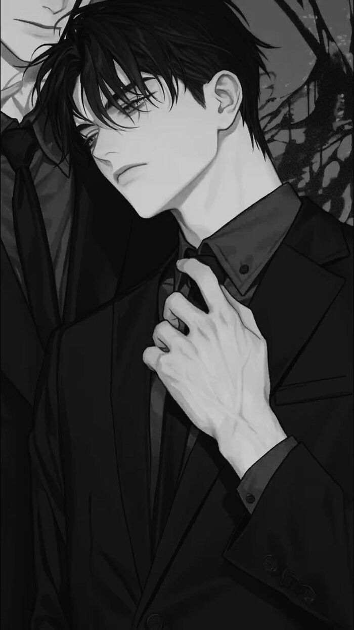 Ảnh anime nam trắng đen cool ngầu