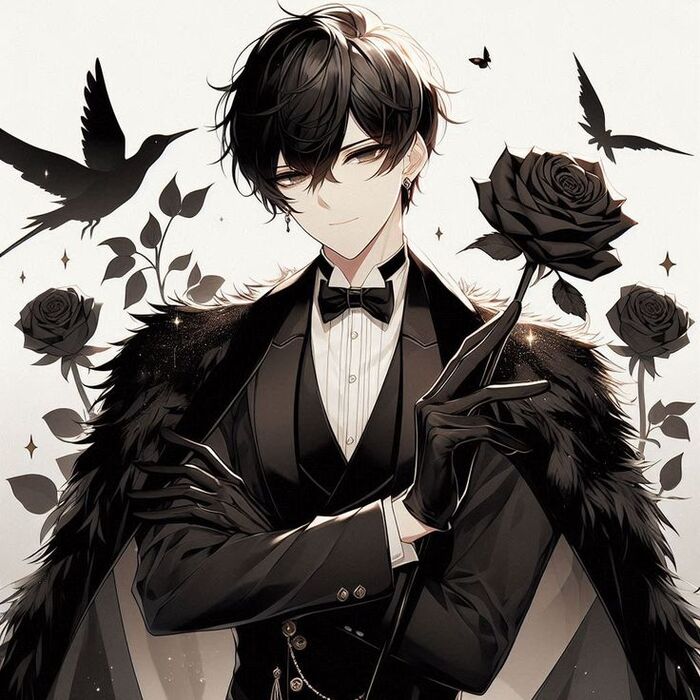 Ảnh anime nam trắng đen cực chất