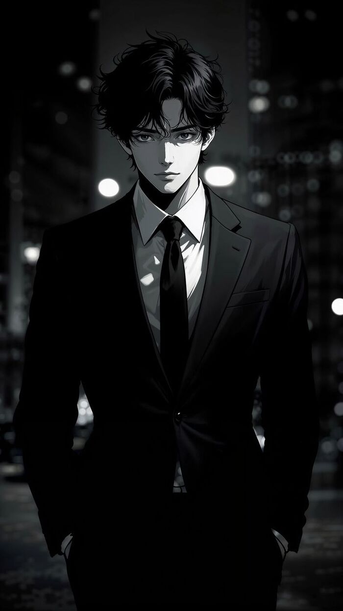 Ảnh anime nam trắng đen lạnh lùng