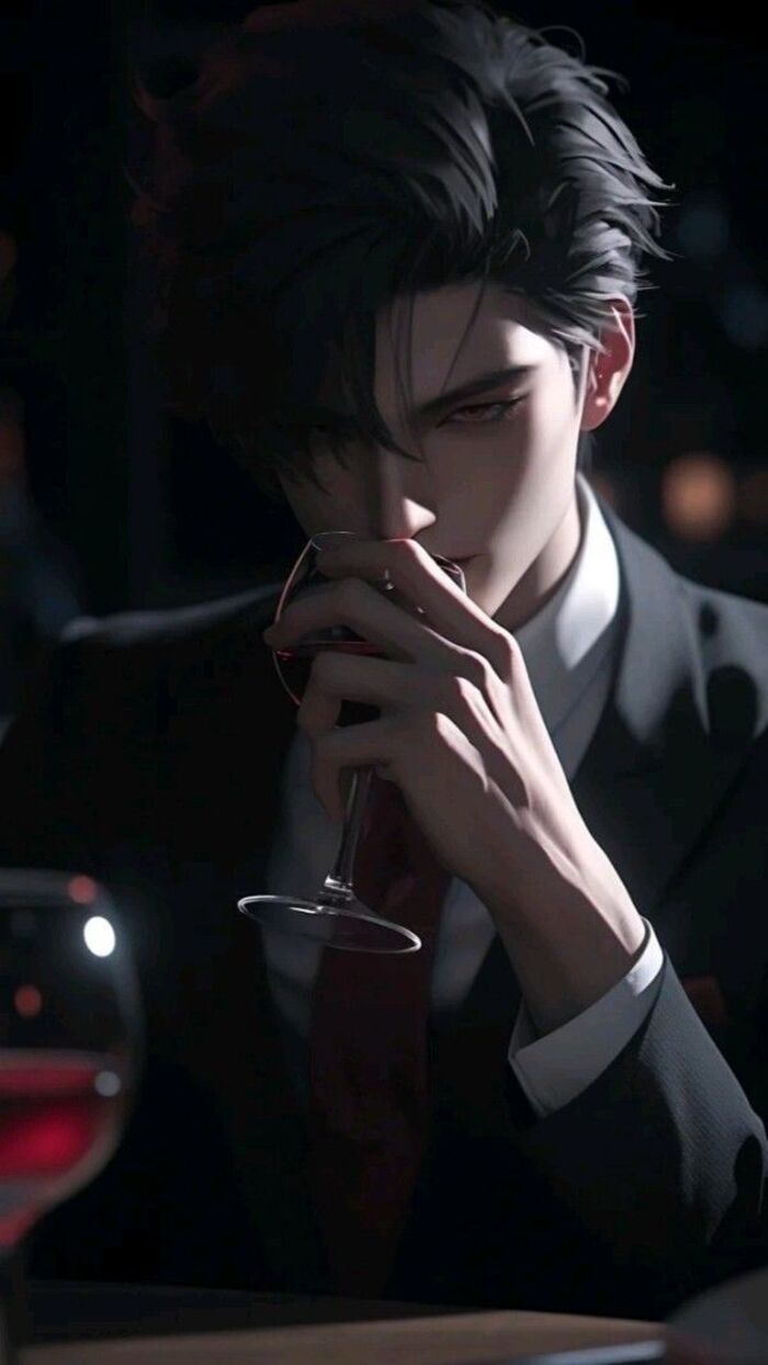 Ảnh anime nam trắng đen trầm buồn