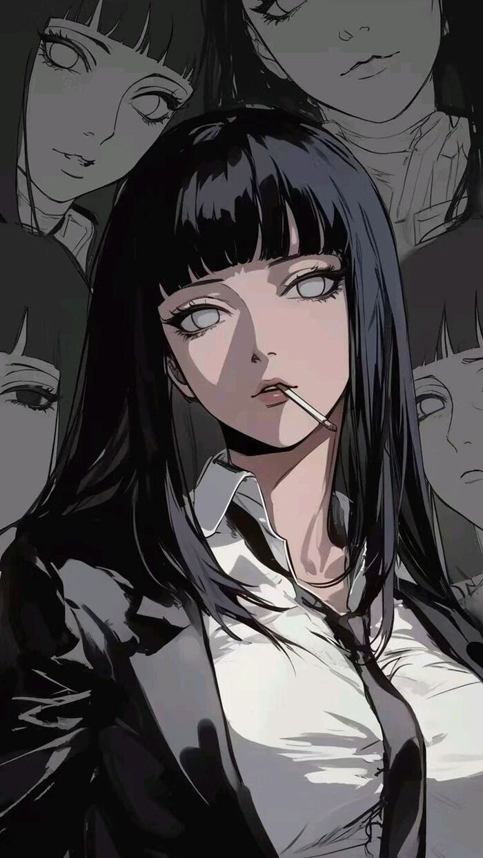 Ảnh anime nữ trắng đen buồn