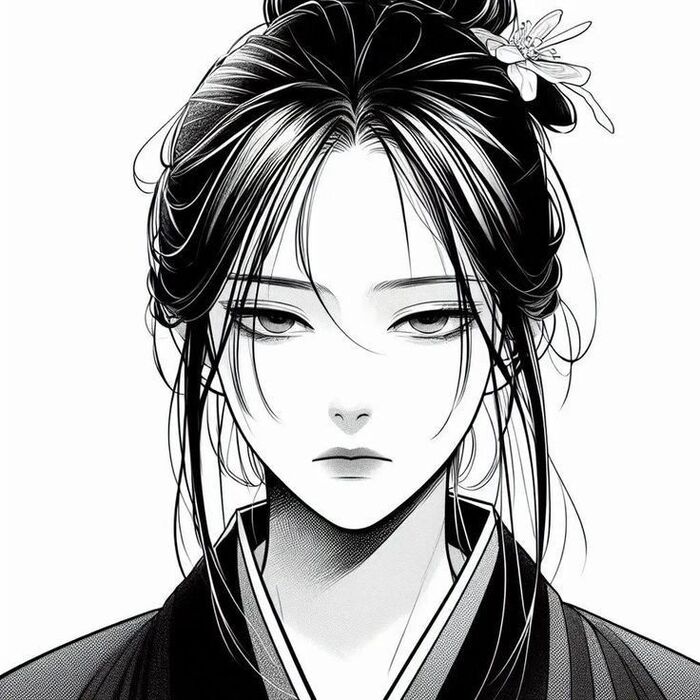 Ảnh anime nữ trắng đen cool ngầu