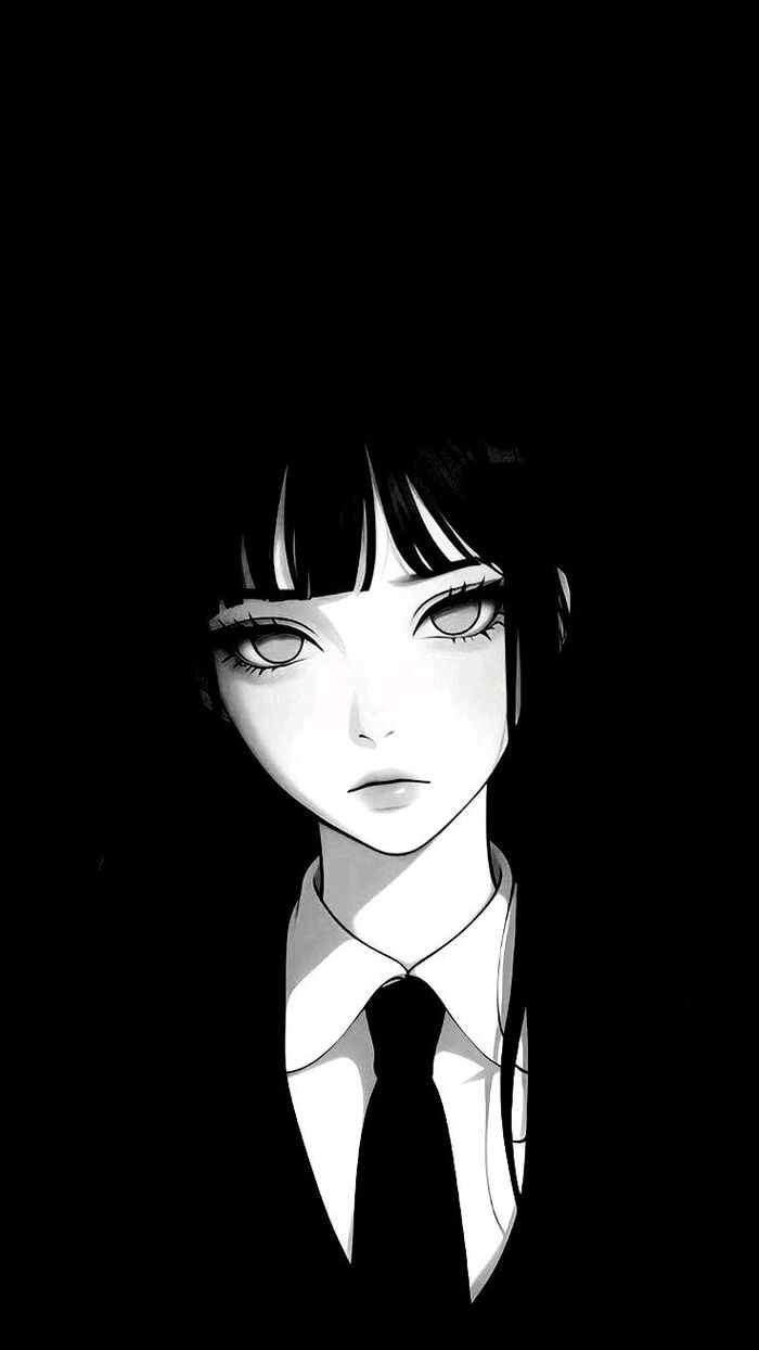 Ảnh anime nữ trắng đen full HD