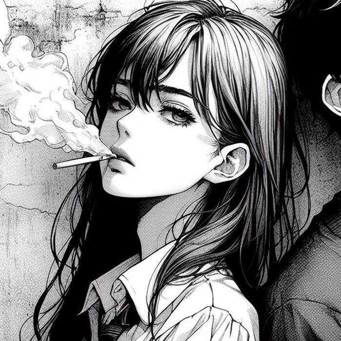 Ảnh anime nữ trắng đen lạnh lùng
