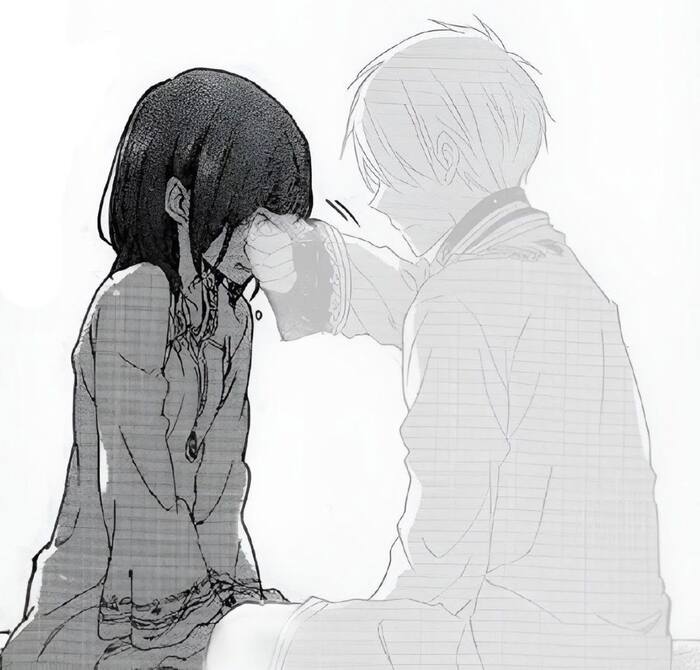 Ảnh chia tay anime trắng đen