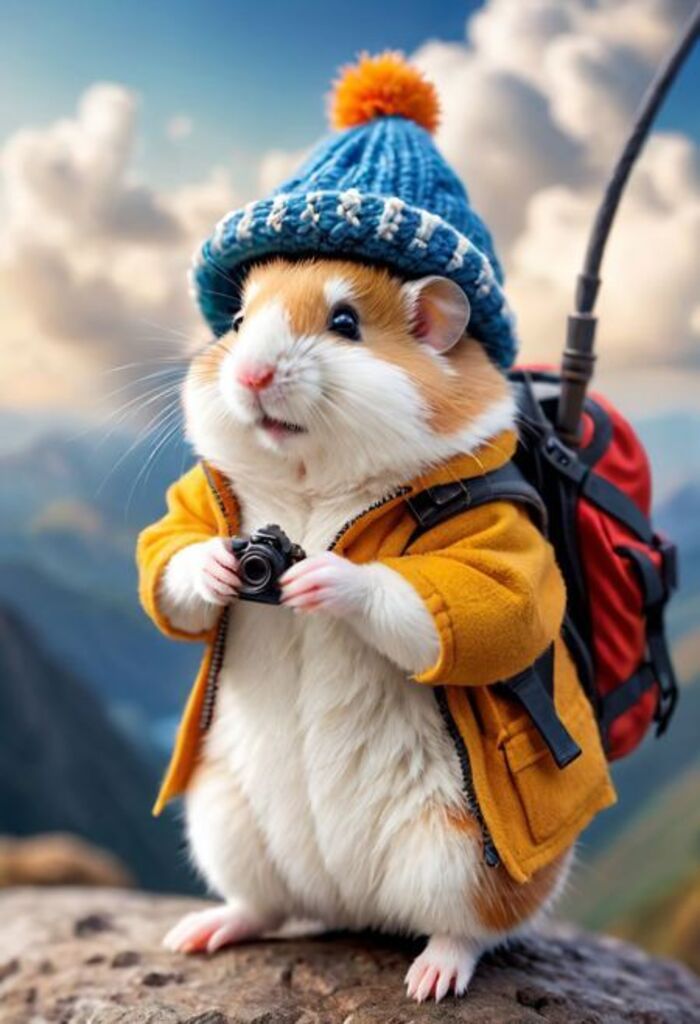 Ảnh chuột hamster chibi trong tách trà