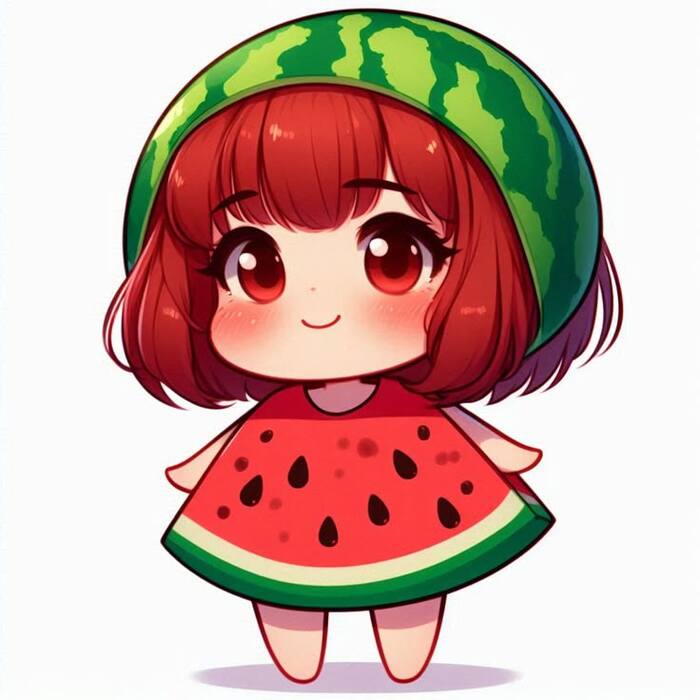 Ảnh dưa hấu chibi cute