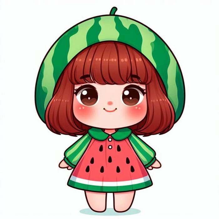 Ảnh dưa hấu chibi dễ thương