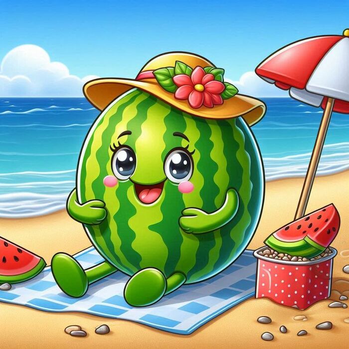 Ảnh dưa hấu chibi đẹp