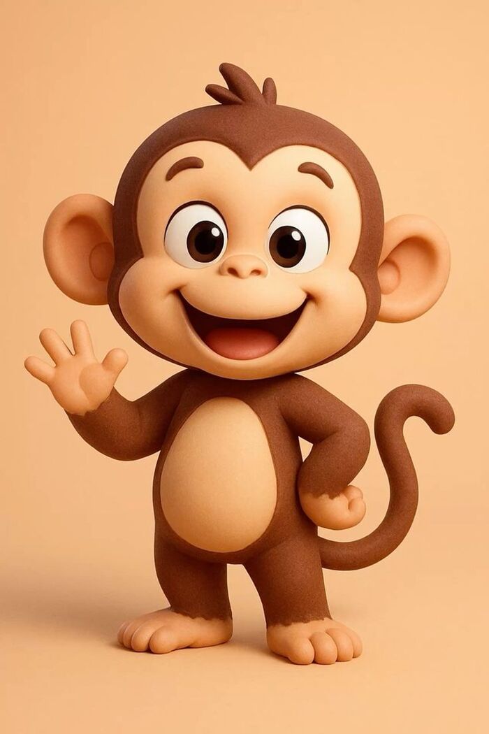 Ảnh khỉ chibi đang nhảy