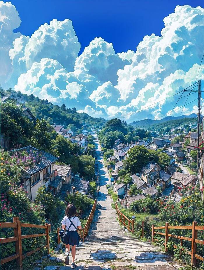 ảnh anime bầu trời cho điện thoại