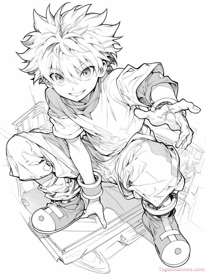 ảnh anime nam trắng đen ấn tượng