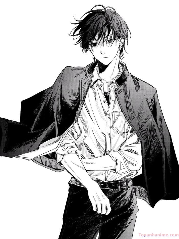 ảnh anime nam trắng đen lạnh lùng