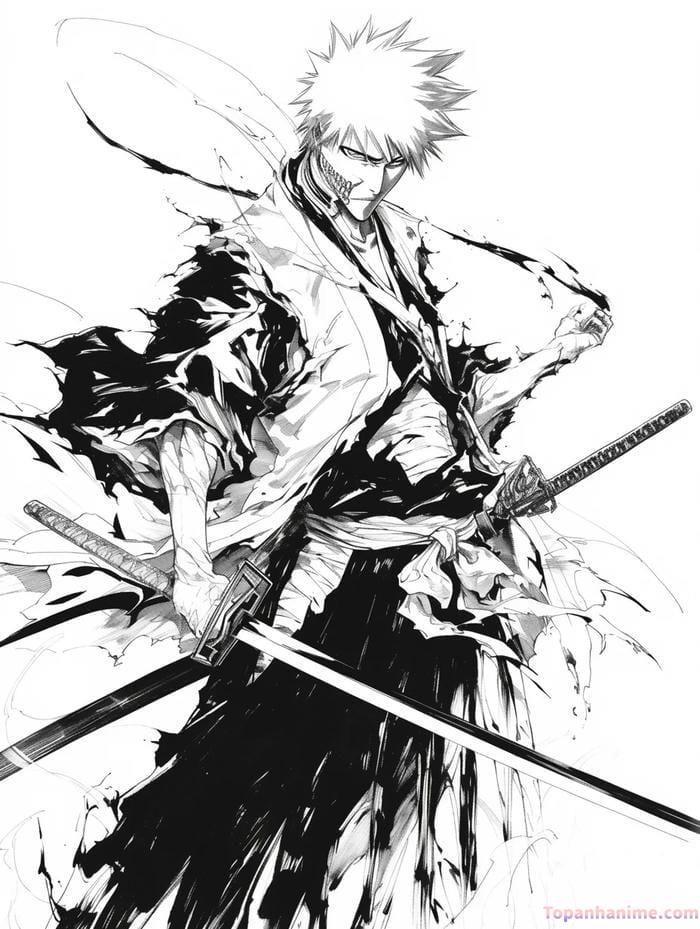 ảnh anime nam trắng đen nổi bật