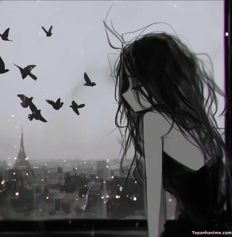 ảnh anime nữ buồn cô độc