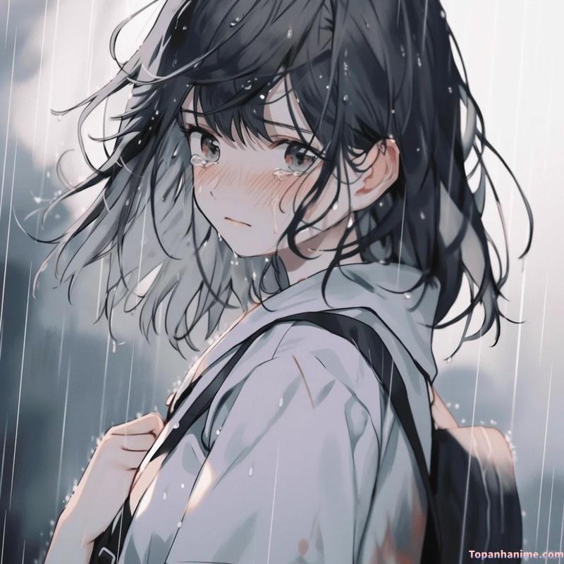 ảnh anime nữ buồn suy tư