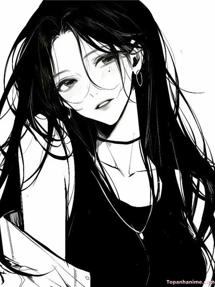 ảnh anime nữ trắng đen lạnh lùng