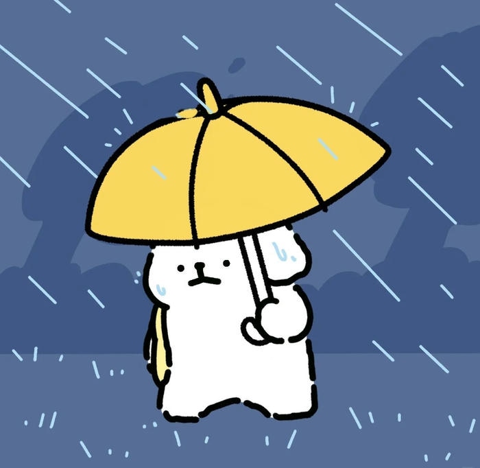 ảnh chibi buồn chó trắng