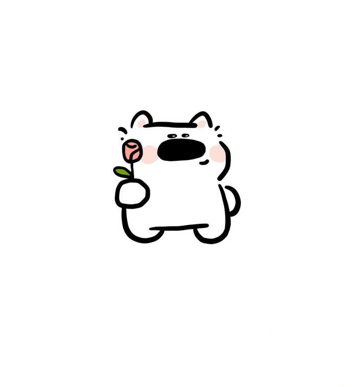 ảnh chibi con vật chó trắng