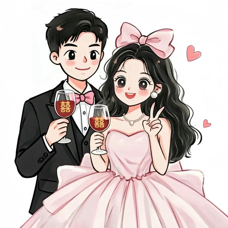 ảnh chibi đám cưới