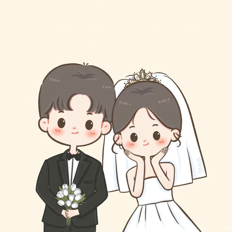 ảnh cô dâu chibi