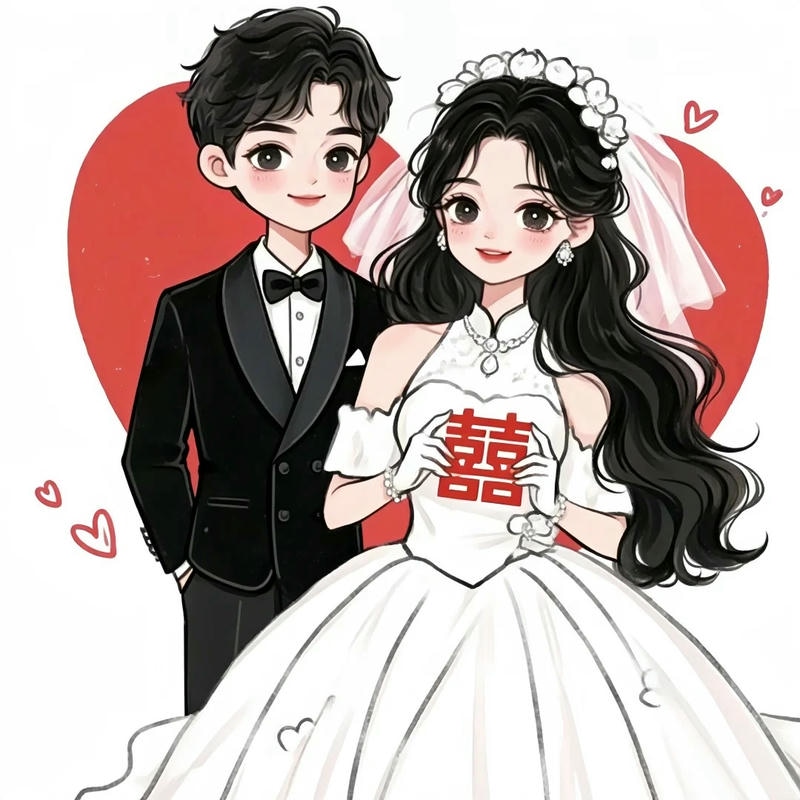 ảnh cưới chibi cho cặp đôi