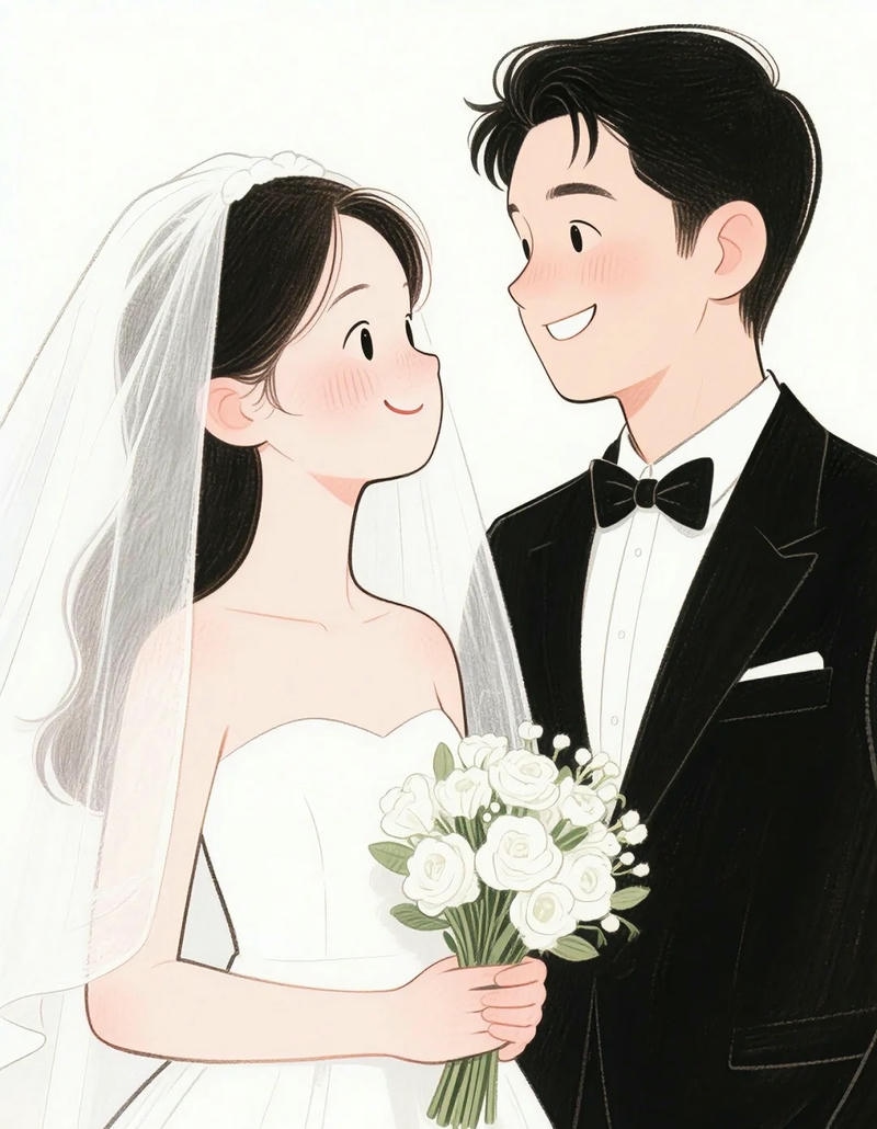 ảnh cưới chibi ghép 