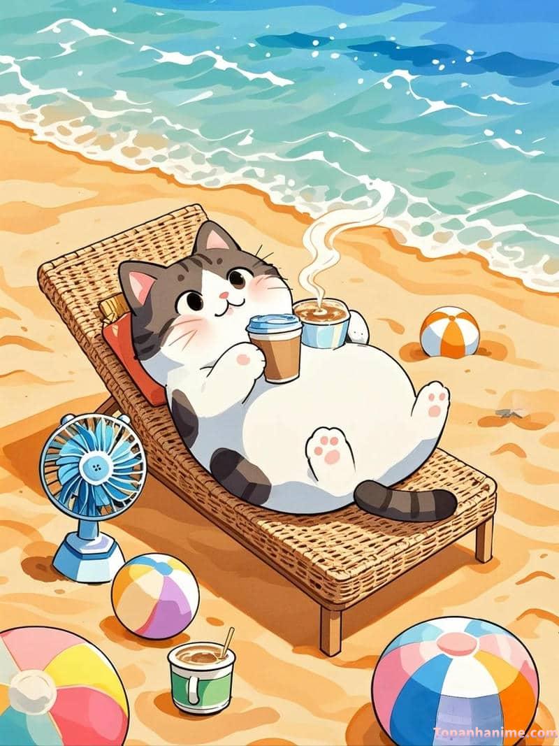 ảnh mèo anime ngọt ngào