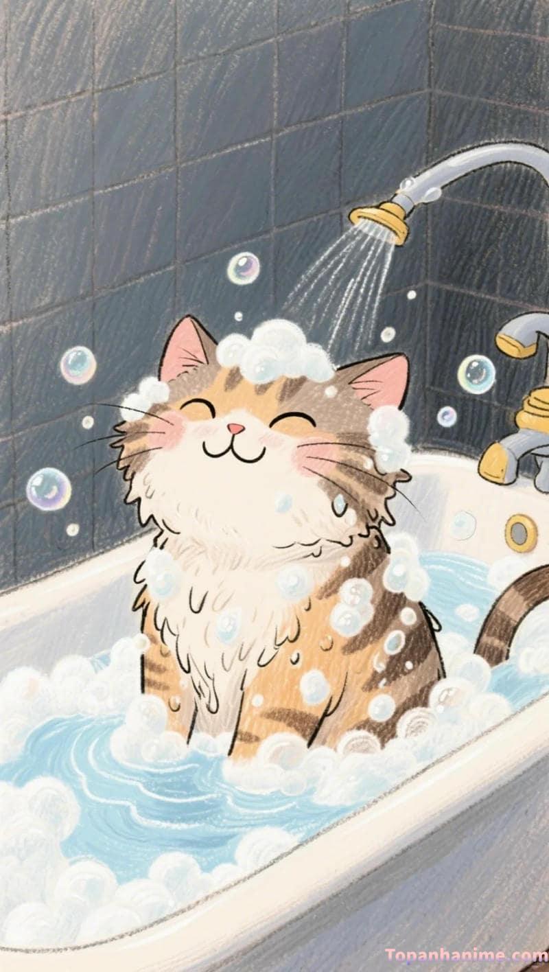 ảnh mèo anime tinh nghịch