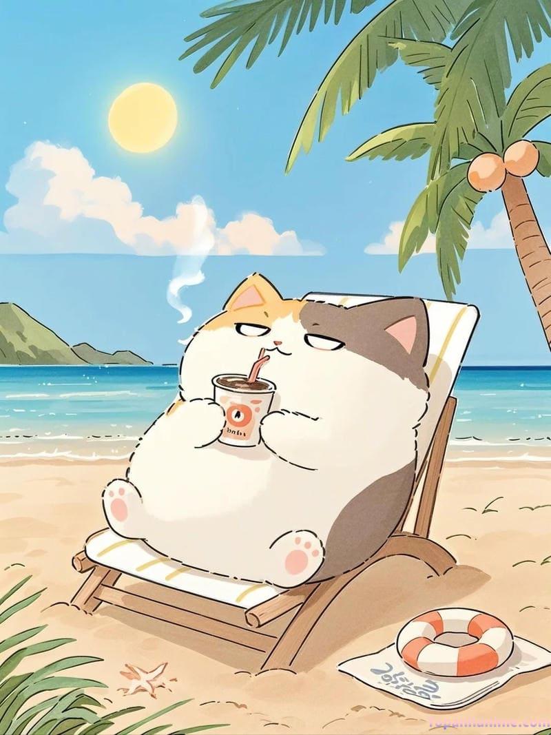 ảnh mèo anime vui nhộn