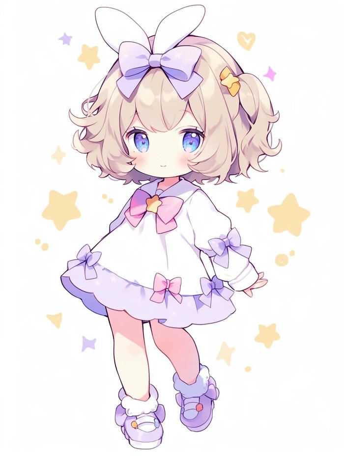 ảnh vẽ cô gái chibi