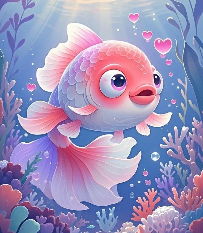 cá chibi cá chép hồng