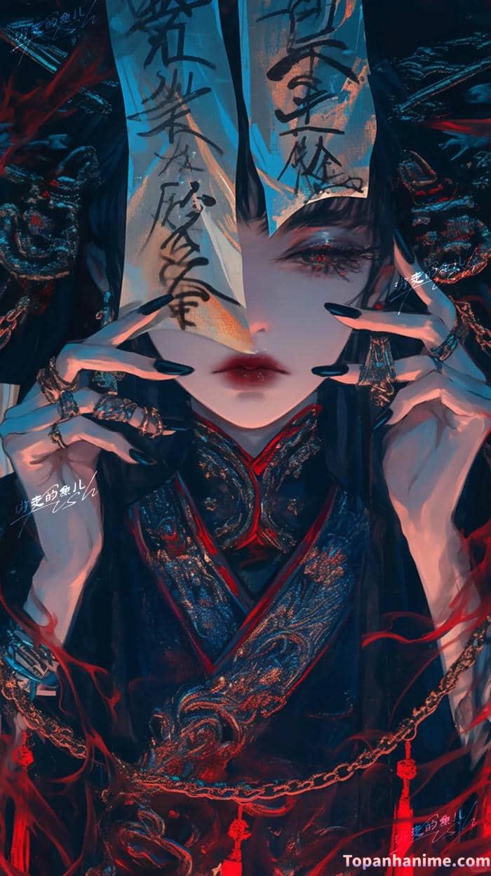 cảnh anime kinh dị trong đêm tối